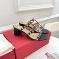 Valentino 3W2S0C47VOD Rockstud Flat Slide Sandal 60MM V98842 - US 4=35 - View 1