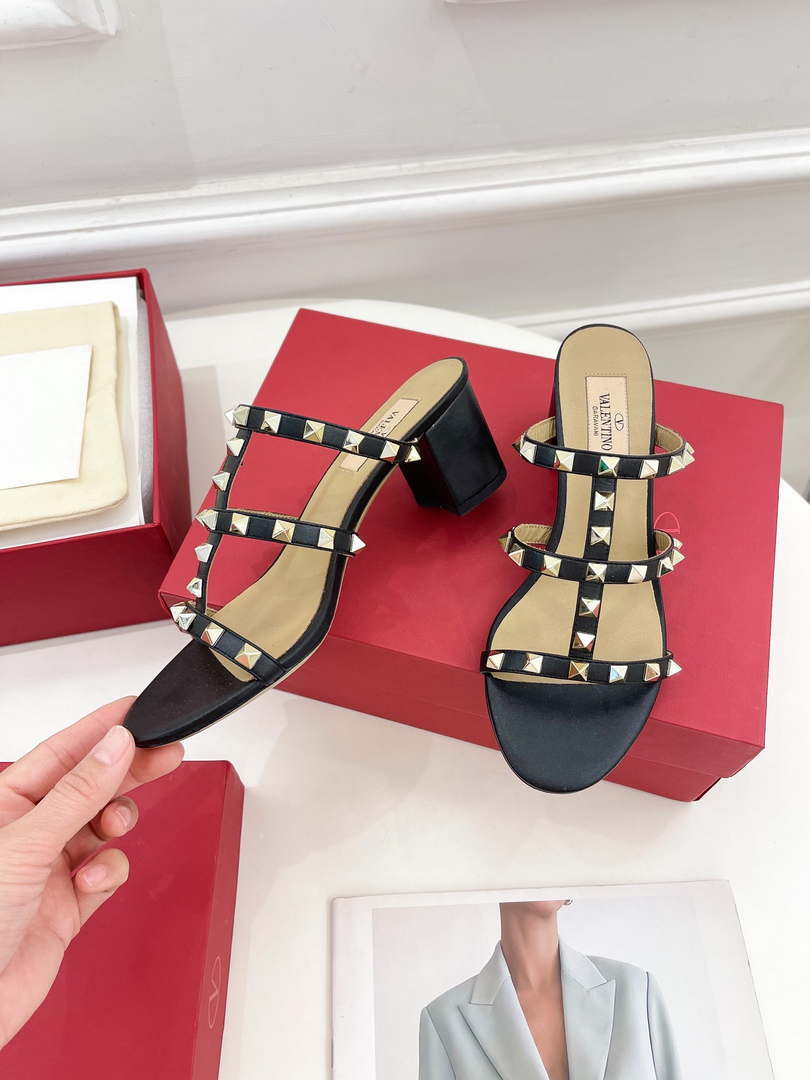 Valentino 3W2S0C47VOD Rockstud Flat Slide Sandal 60MM V98842