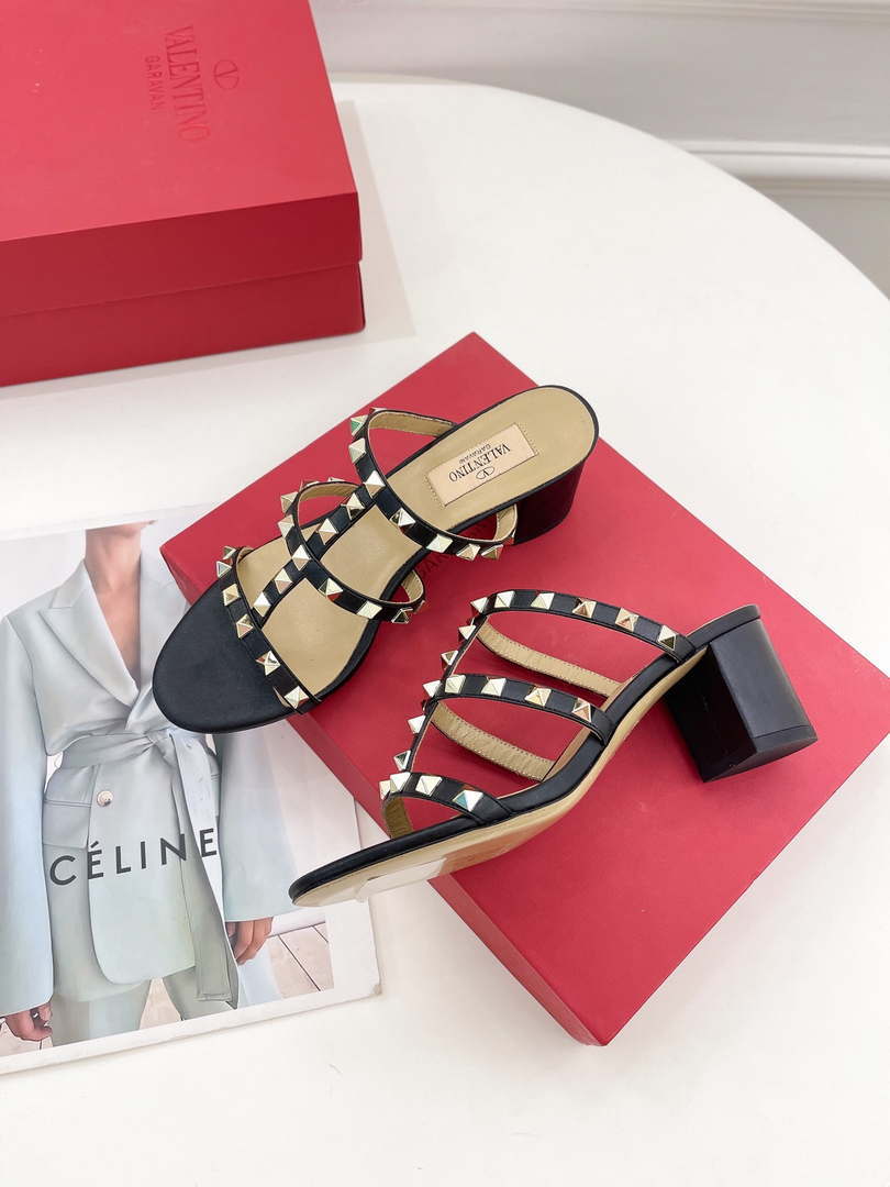 Valentino 3W2S0C47VOD Rockstud Flat Slide Sandal 60MM V98842