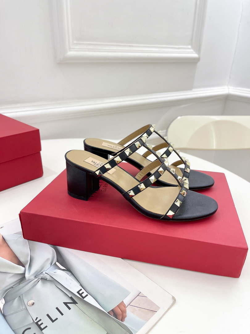 Valentino 3W2S0C47VOD Rockstud Flat Slide Sandal 60MM V98842