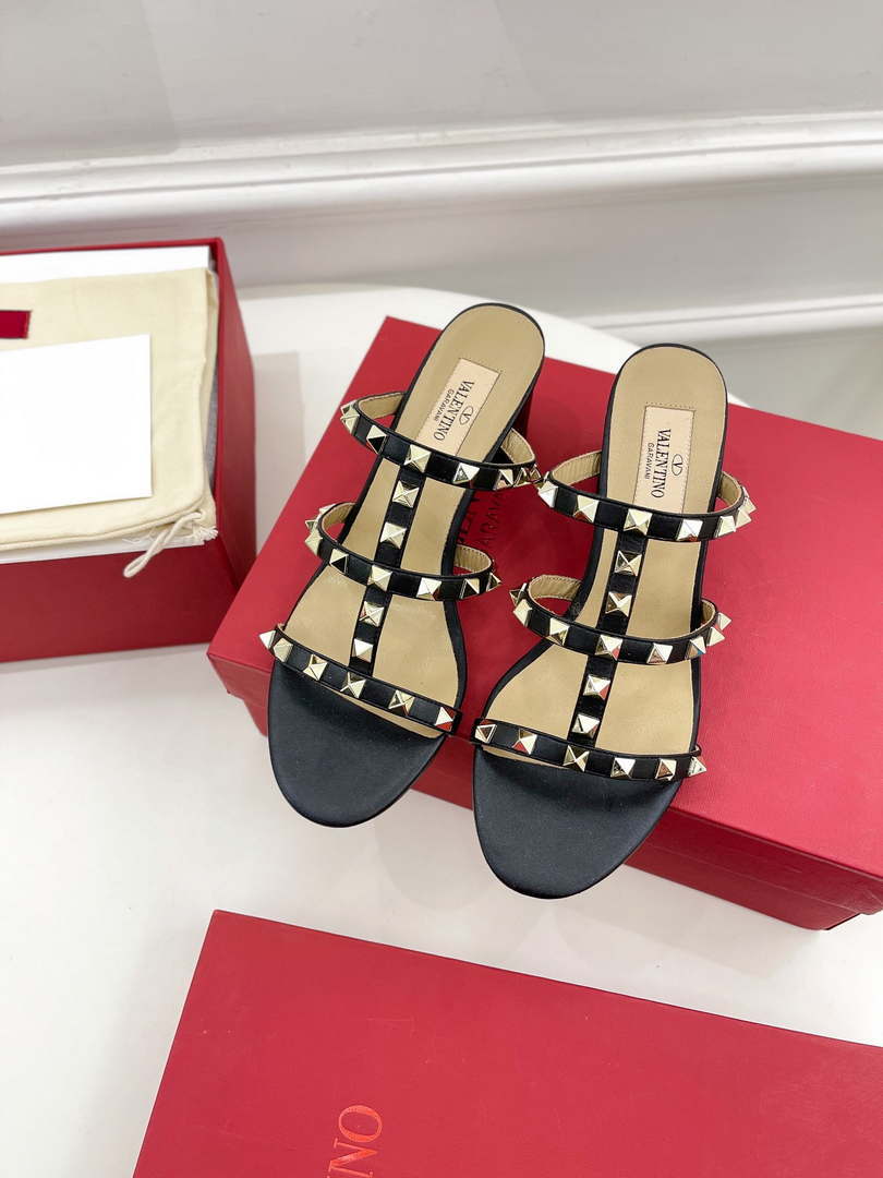 Valentino 3W2S0C47VOD Rockstud Flat Slide Sandal 60MM V98842