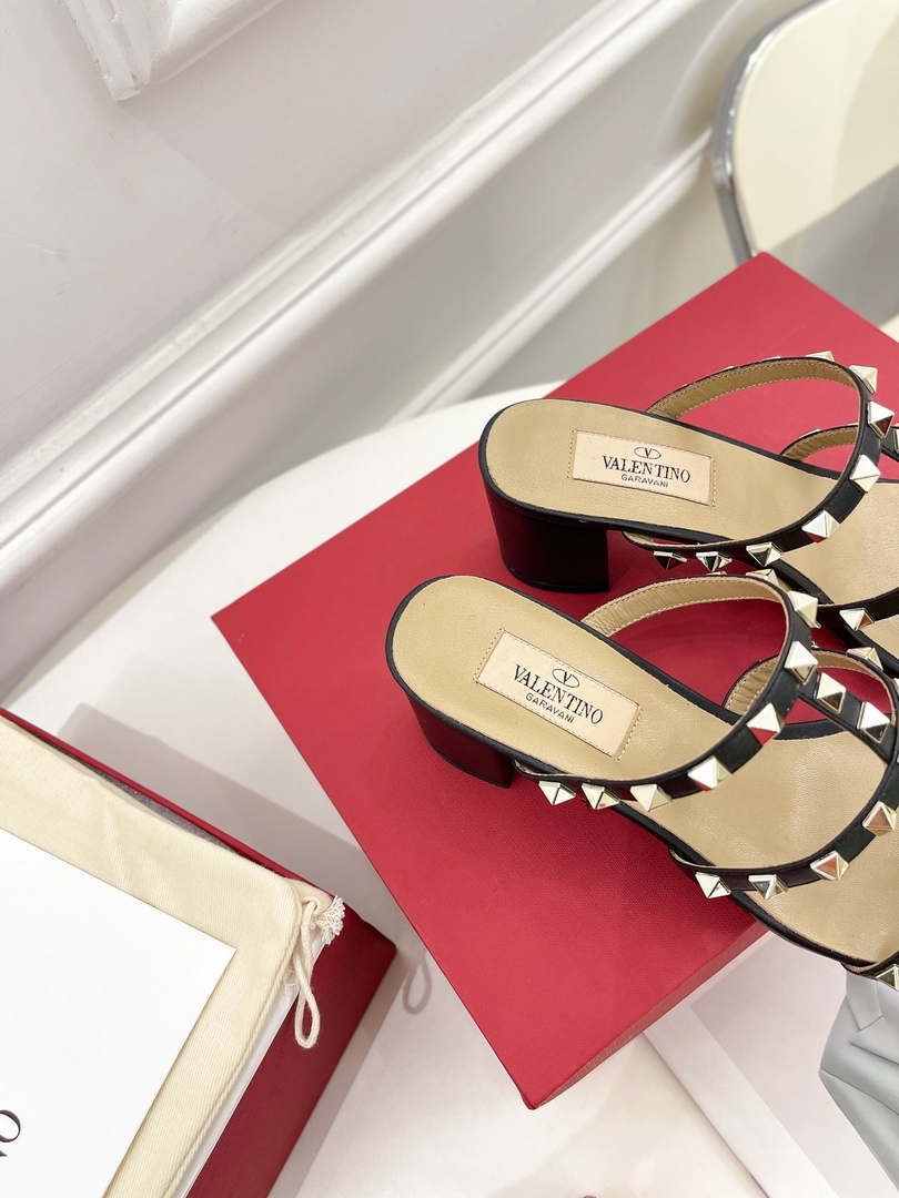 Valentino 3W2S0C47VOD Rockstud Flat Slide Sandal 60MM V98842
