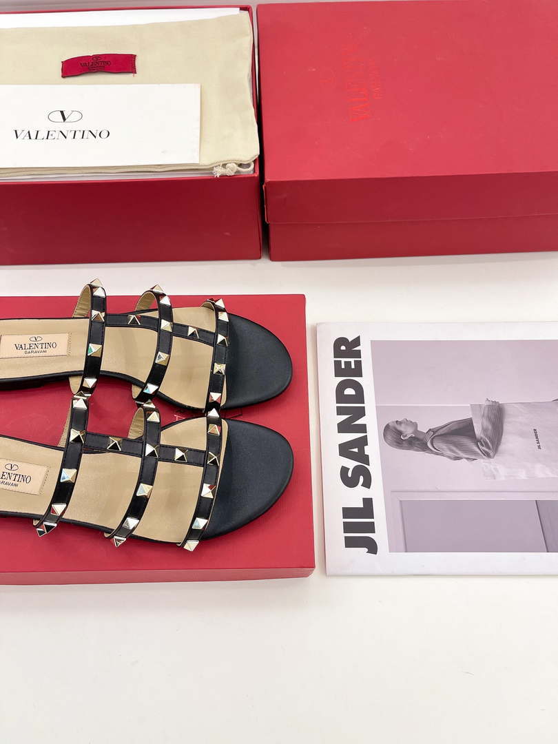 Valentino 3W2S0C49VOD Rockstud Flat Slide Sandal V98829
