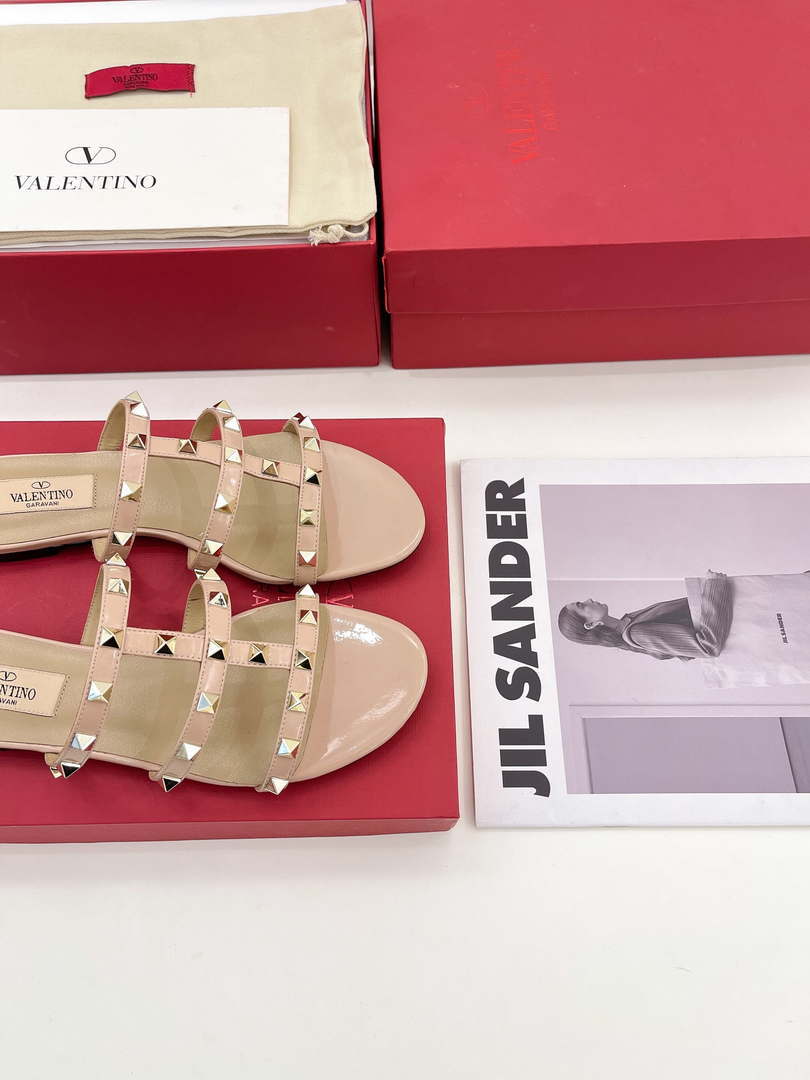 Valentino 3W2S0C49VOD Rockstud Flat Slide Sandal V98830