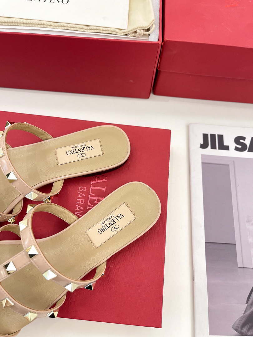 Valentino 3W2S0C49VOD Rockstud Flat Slide Sandal V98830