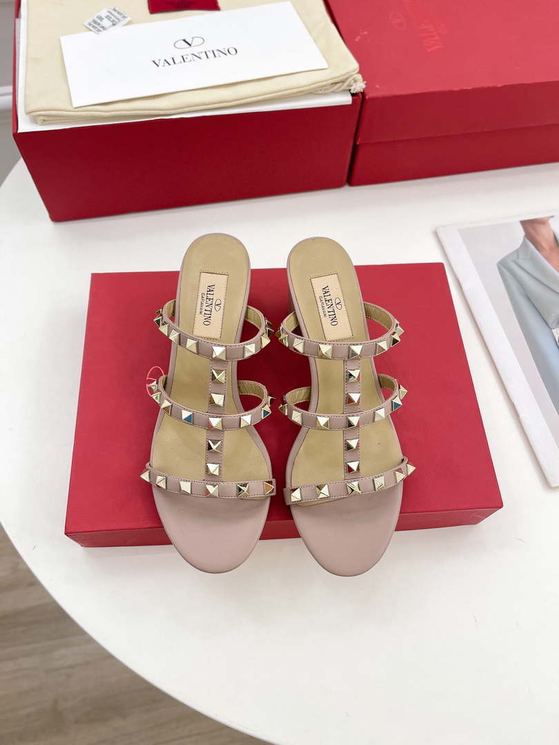 Valentino 3W2S0C47VOD Rockstud Flat Slide Sandal V98831 60 MM