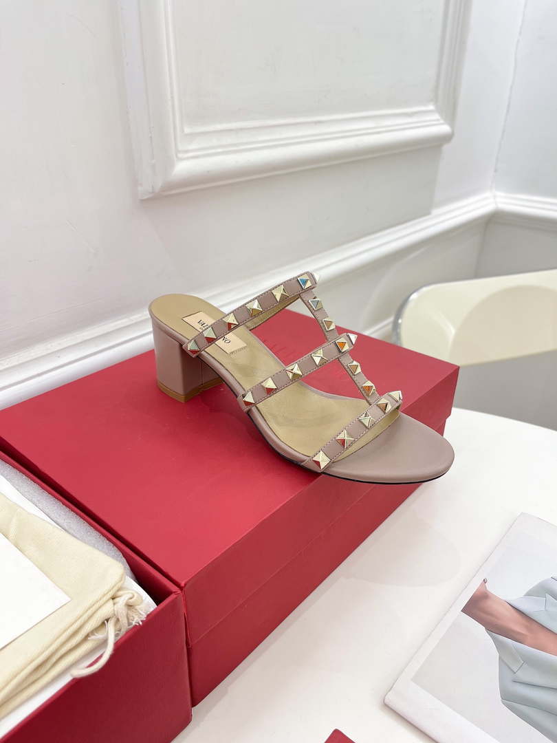 Valentino 3W2S0C47VOD Rockstud Flat Slide Sandal V98831 60 MM