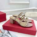Valentino 3W2S0C47VOD Rockstud Flat Slide Sandal V98831 60 MM - US 4=35 - View 1