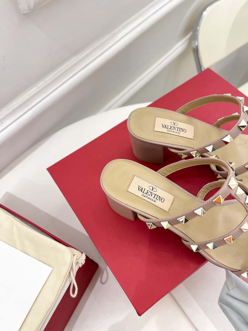 Valentino 3W2S0C47VOD Rockstud Flat Slide Sandal V98831 60 MM