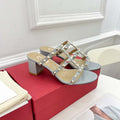 Valentino 3W2S0C47VOD Rockstud Flat Slide Sandal V98832 60 MM - US 4=35 - View 1