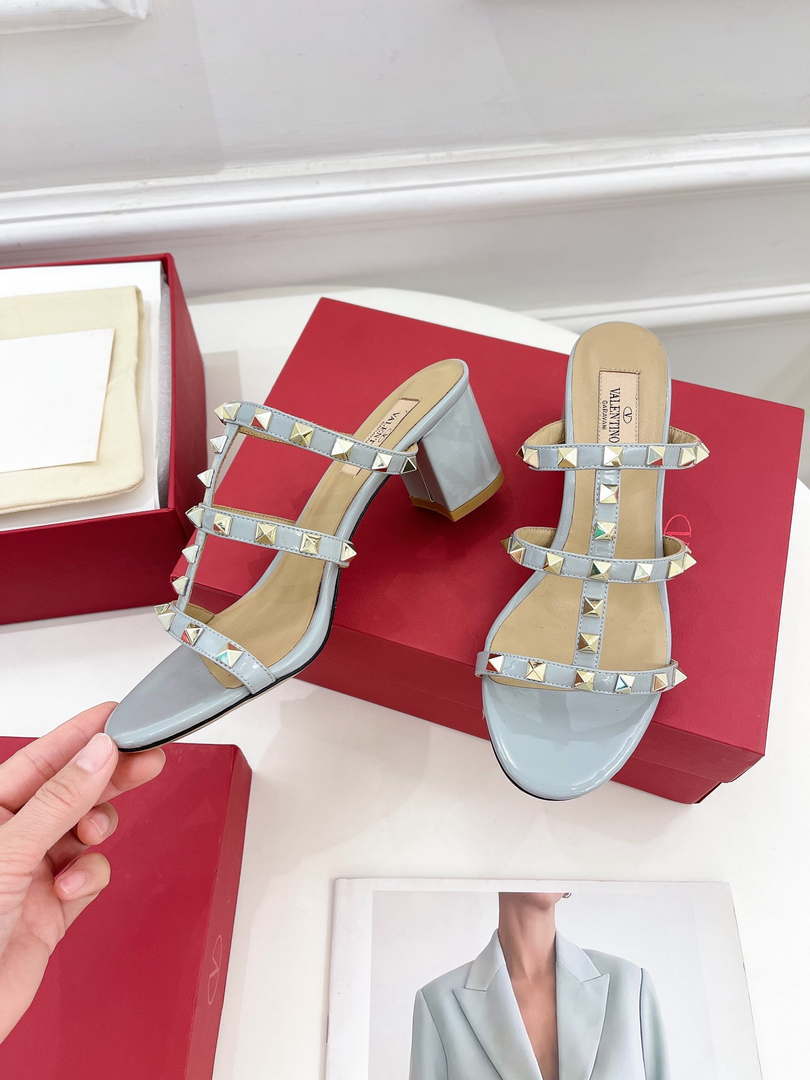 Valentino 3W2S0C47VOD Rockstud Flat Slide Sandal V98832 60 MM
