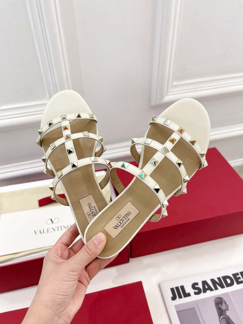 Valentino 3W2S0C49VOD Rockstud Flat Slide Sandal V98833