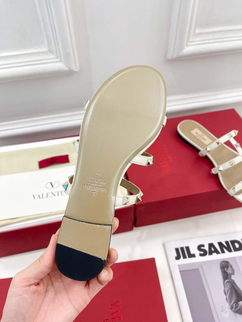 Valentino 3W2S0C49VOD Rockstud Flat Slide Sandal V98833