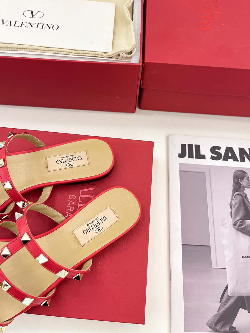 Valentino 3W2S0C49VOD Rockstud Flat Slide Sandal V98834