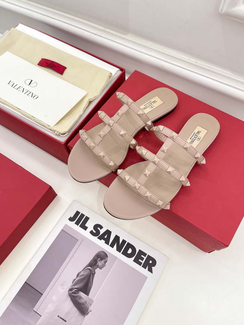 Valentino 3W2S0C49VOD Rockstud Flat Slide Sandal V98835