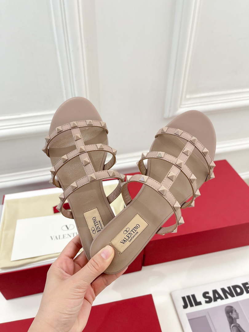 Valentino 3W2S0C49VOD Rockstud Flat Slide Sandal V98835