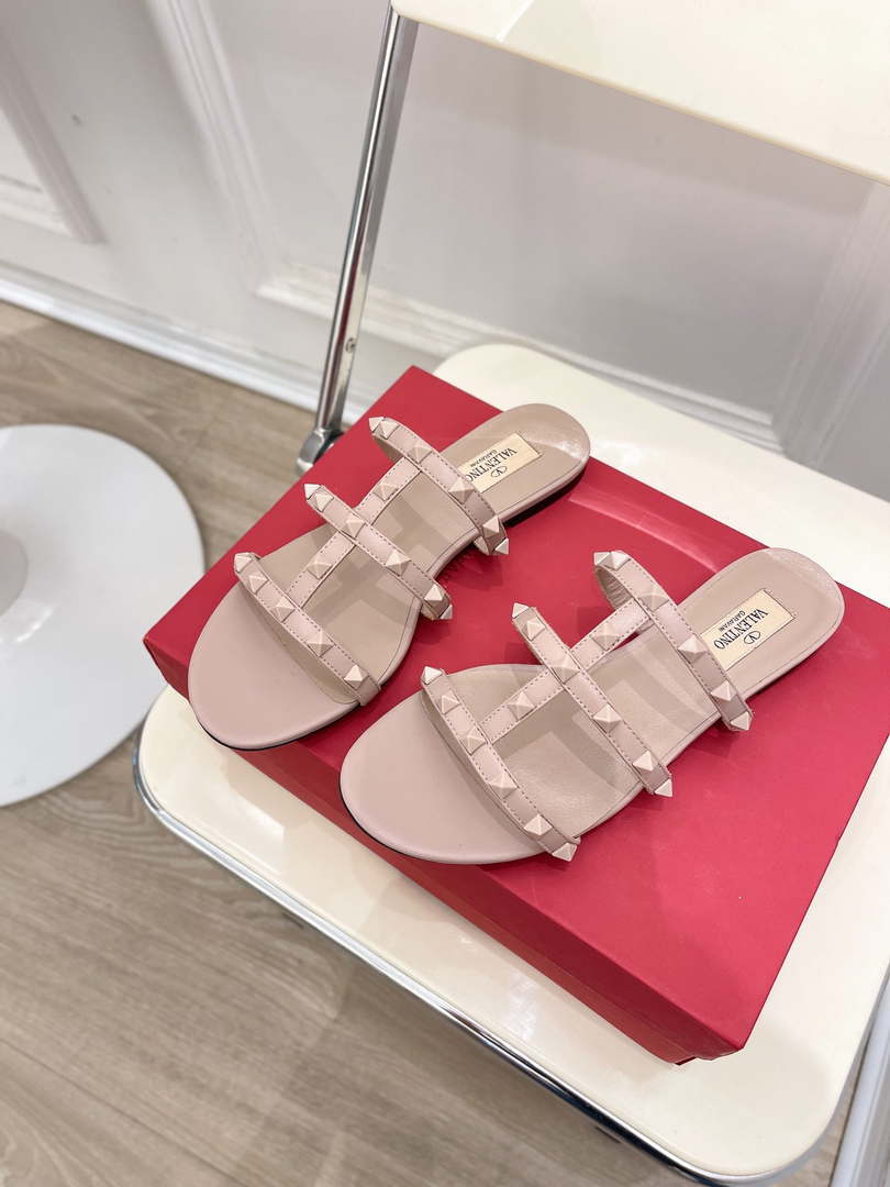 Valentino 3W2S0C49VOD Rockstud Flat Slide Sandal V98835