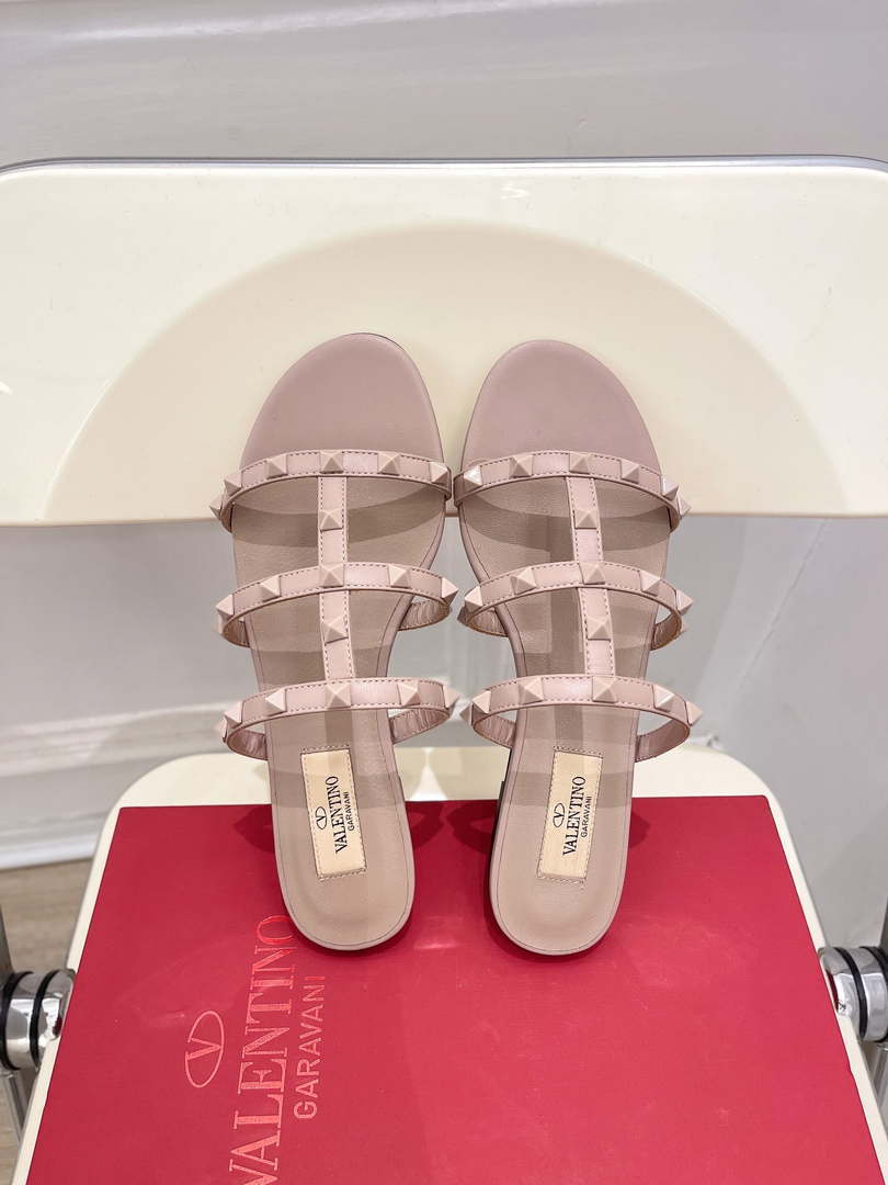 Valentino 3W2S0C49VOD Rockstud Flat Slide Sandal V98835