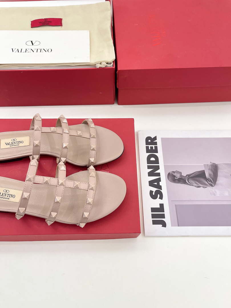 Valentino 3W2S0C49VOD Rockstud Flat Slide Sandal V98835