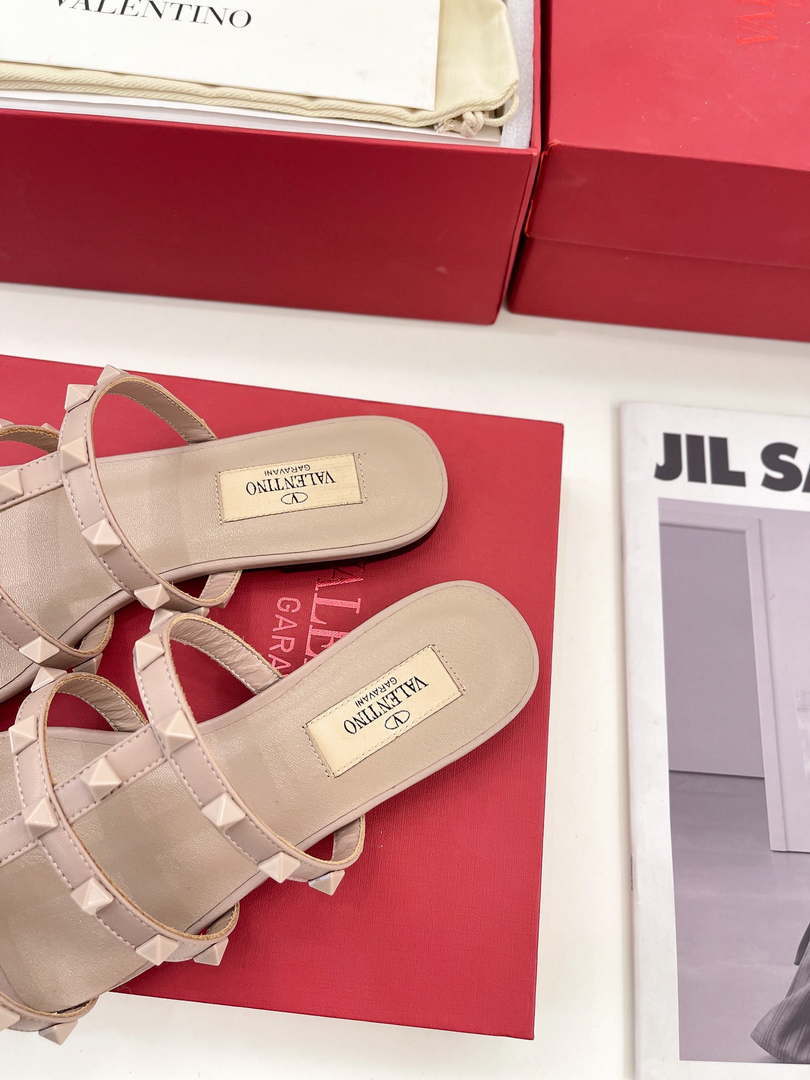 Valentino 3W2S0C49VOD Rockstud Flat Slide Sandal V98835