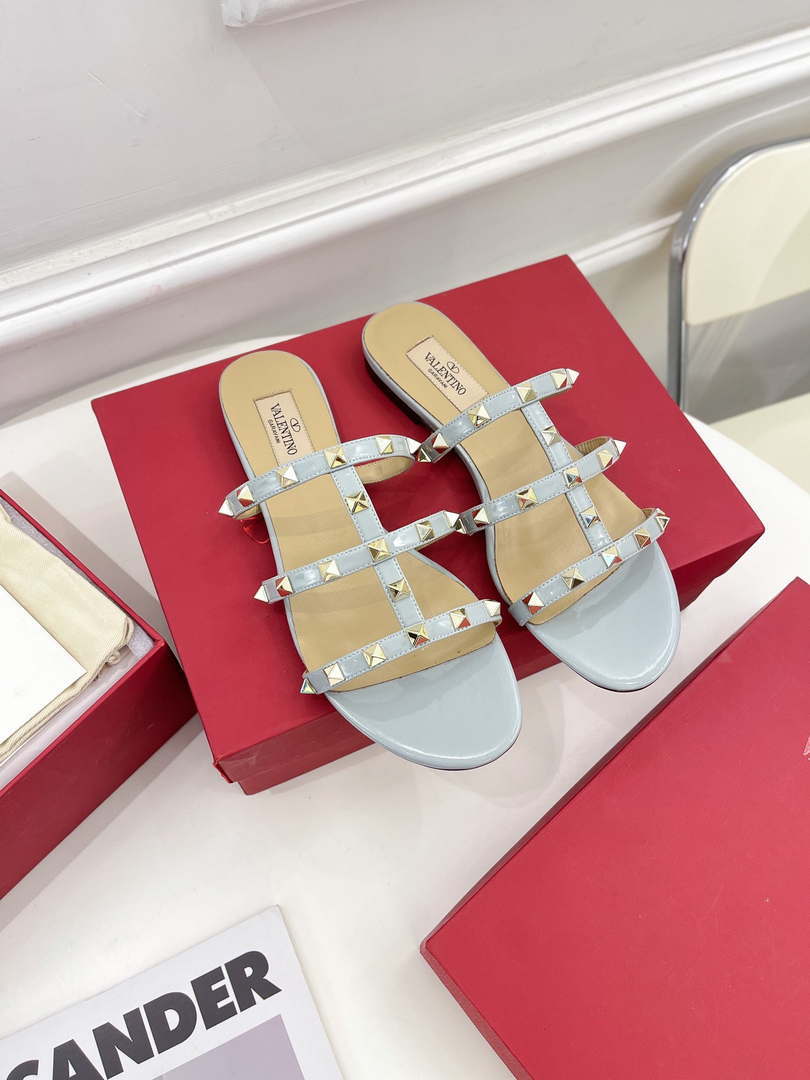 Valentino 3W2S0C49VOD Rockstud Flat Slide Sandal V98837