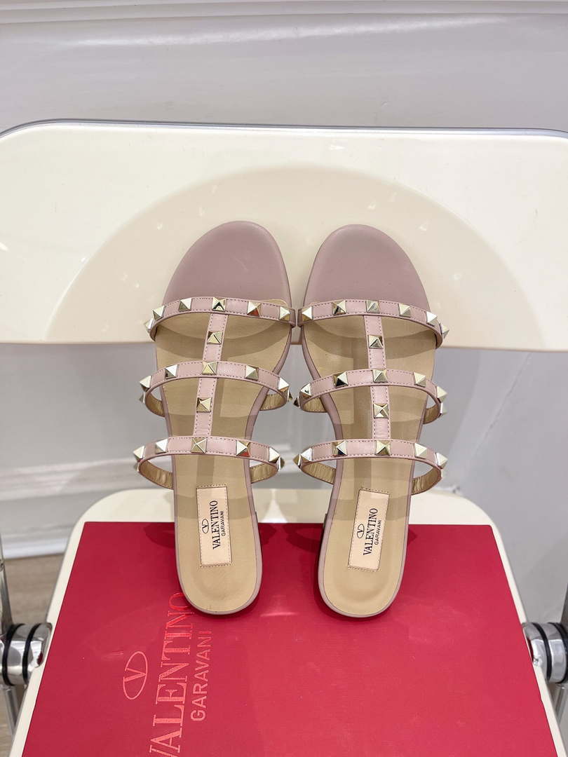 Valentino 3W2S0C49VOD Rockstud Flat Slide Sandal V98836
