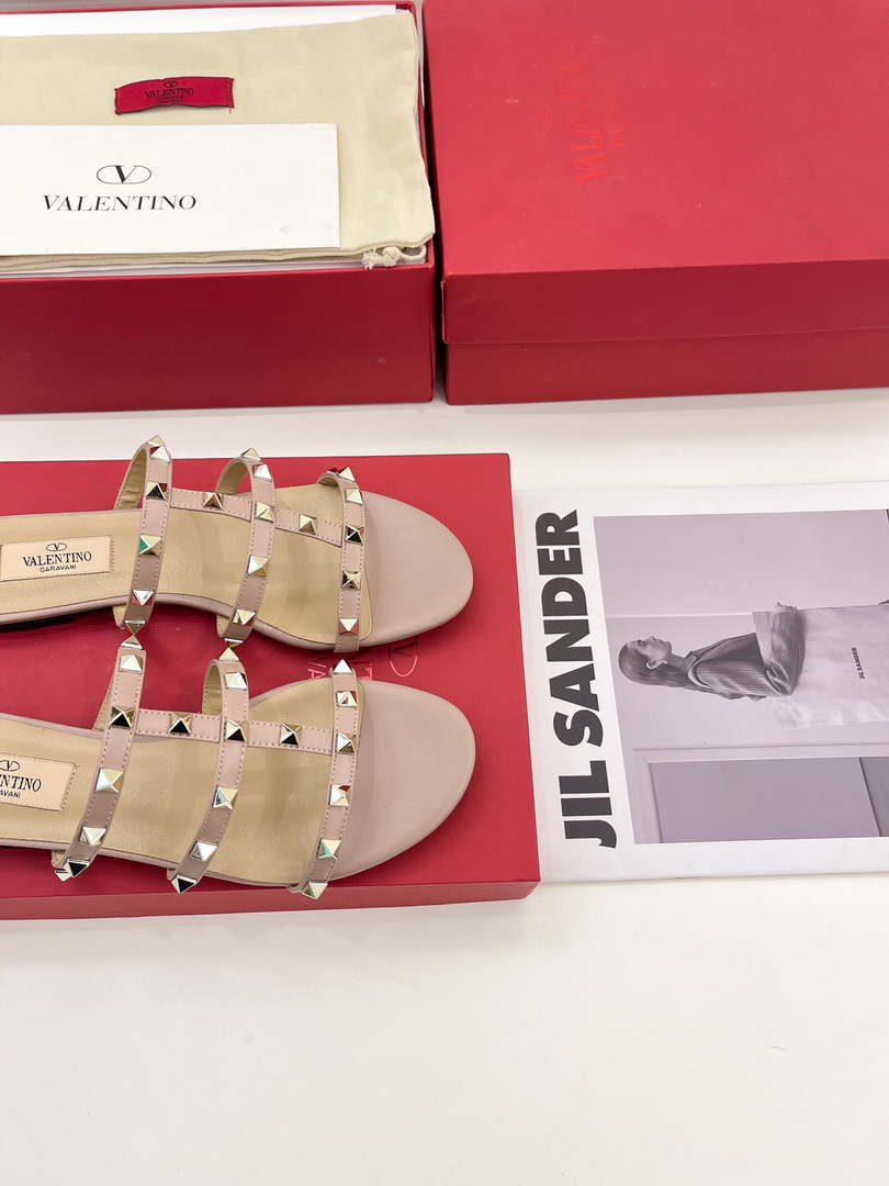 Valentino 3W2S0C49VOD Rockstud Flat Slide Sandal V98836