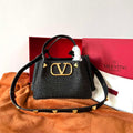 Valentino 4W2B0K39YCE Small Straw Summer Tote Bag Black - Default Title - View 1