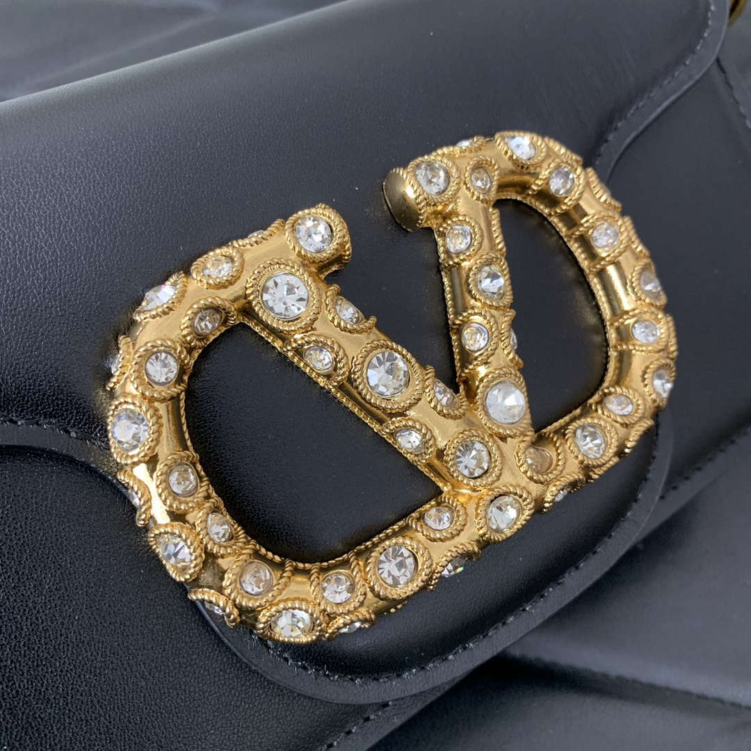 Valentino 4W2P0Z28IFI_P16 Valentino Garavani Mini Loco calfskin bag with crystals Black