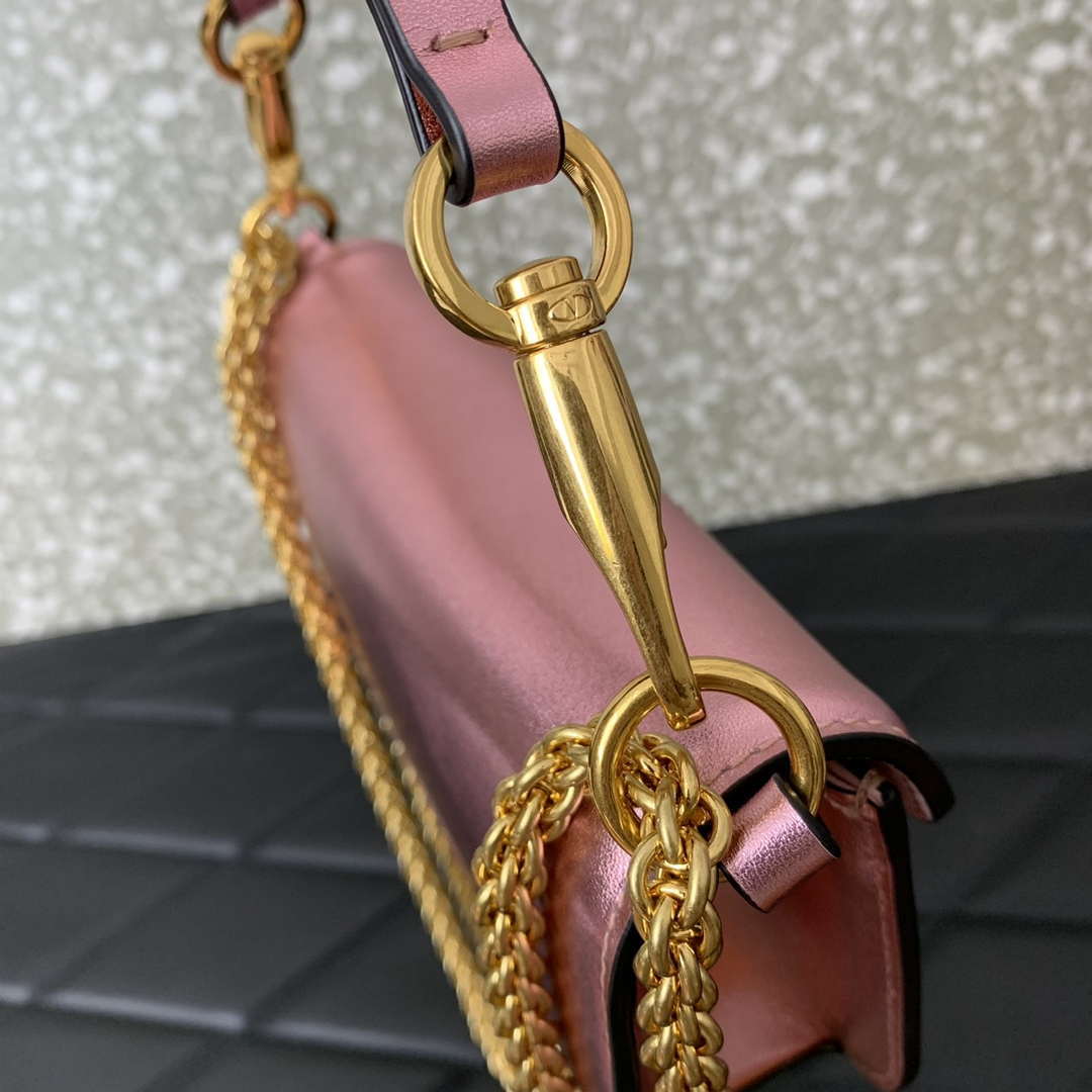 Valentino 4W2P0Z28IFI_P16 Valentino Garavani Mini Loco calfskin bag with crystals Pink
