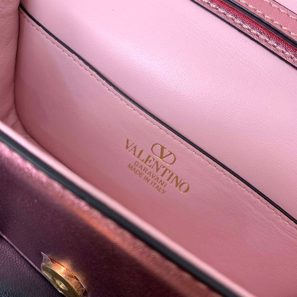Valentino 4W2P0Z28IFI_P16 Valentino Garavani Mini Loco calfskin bag with crystals Pink