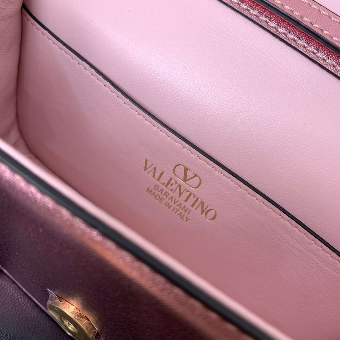 Valentino 4W2P0Z28IFI_P16 Valentino Garavani Mini Loco calfskin bag with crystals Pink