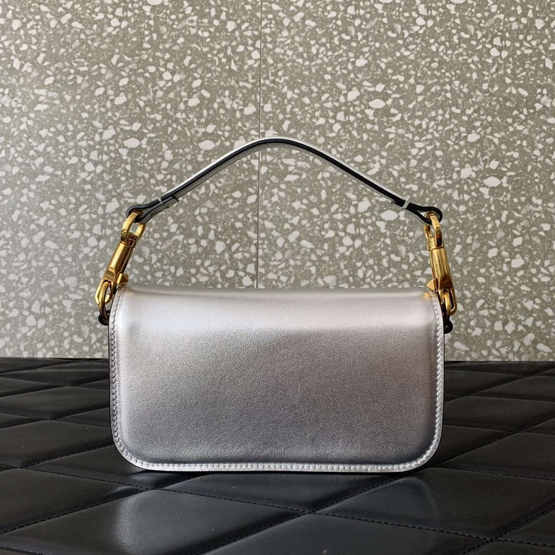 Valentino 4W2P0Z28IFI_P16 Valentino Garavani Mini Loco calfskin bag with crystals Silver