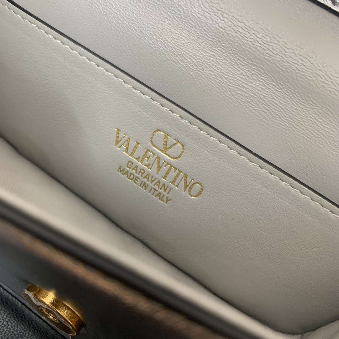 Valentino 4W2P0Z28IFI_P16 Valentino Garavani Mini Loco calfskin bag with crystals Silver