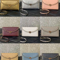 Valentino 4W2P0Z81 Rockstud Wallet With Chain In Grainy Calfskin Bag - Pink - View 1