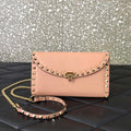 Valentino 4W2P0Z81 Rockstud Wallet With Chain In Grainy Calfskin Bag