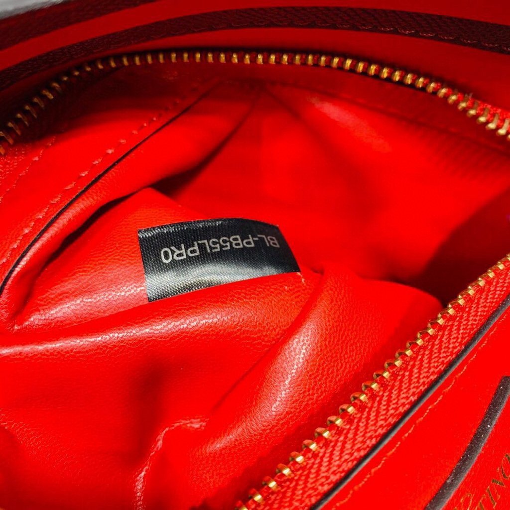 Valentino 50027 Vsling Grainy Calfskin Hobo Bag Wine Red
