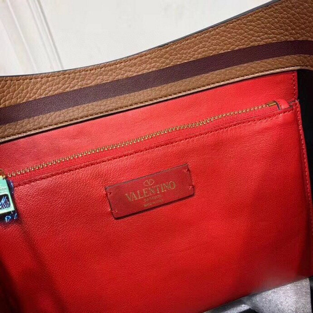 Valentino 50027 Vsling Grainy Calfskin Hobo Bag Brown