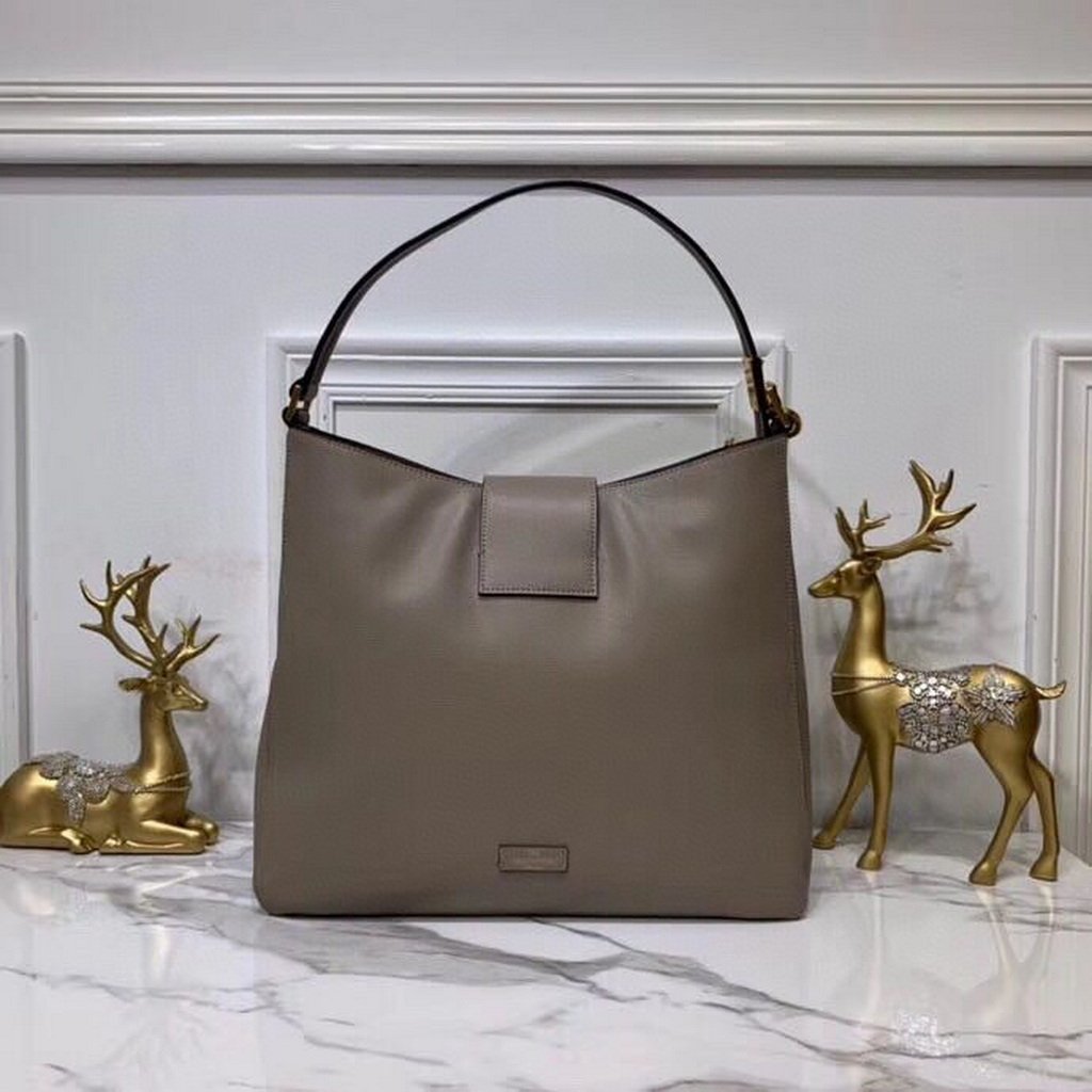 Valentino 50027 Vsling Grainy Calfskin Hobo Bag Gray