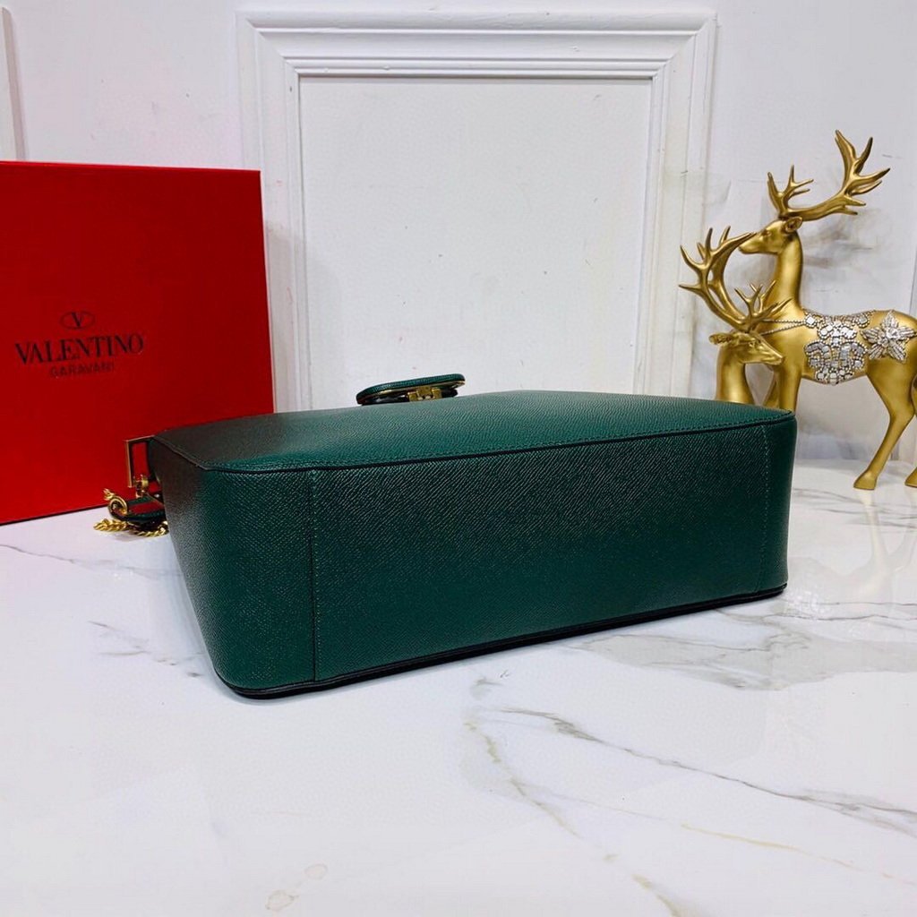 Valentino 50027 Vsling Grainy Calfskin Hobo Bag Green