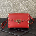 Valentino 5W2B0181VSF_0NO Small Rockstud Grainy Calfskin Crossbody Bag - Pink - View 1