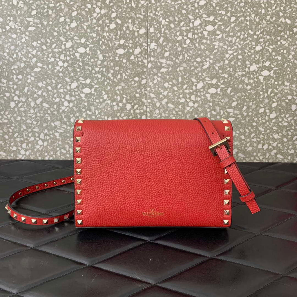 Valentino 5W2B0181VSF_0NO Small Rockstud Grainy Calfskin Crossbody Bag