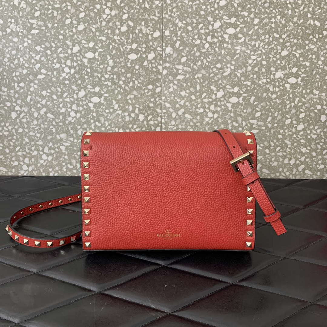 Valentino 5W2B0181VSF_0NO Small Rockstud Grainy Calfskin Crossbody Bag