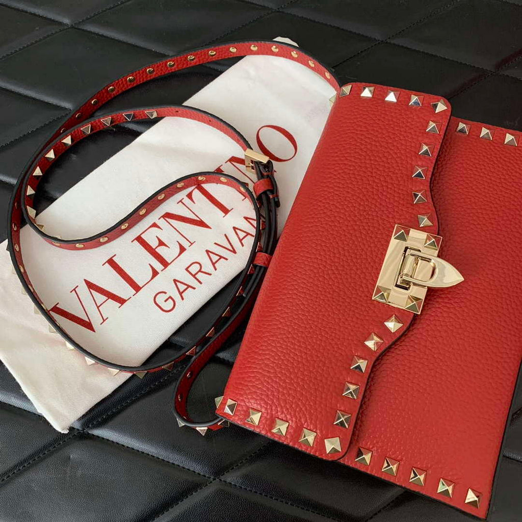 Valentino 5W2B0181VSF_0NO Small Rockstud Grainy Calfskin Crossbody Bag
