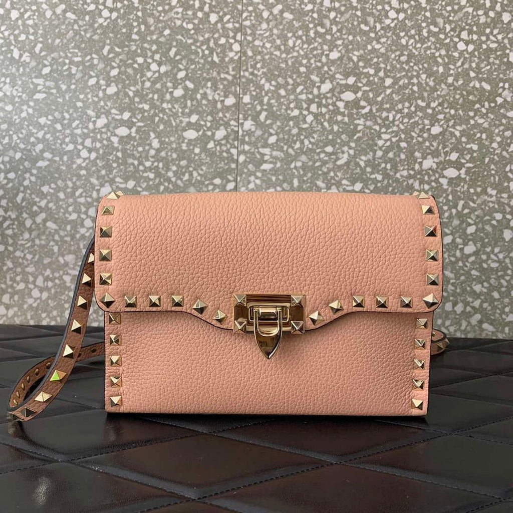 Valentino 5W2B0181VSF_0NO Small Rockstud Grainy Calfskin Crossbody Bag