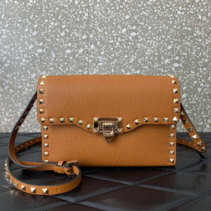 Valentino 5W2B0181VSF_0NO Small Rockstud Grainy Calfskin Crossbody Bag - Pink - View 14