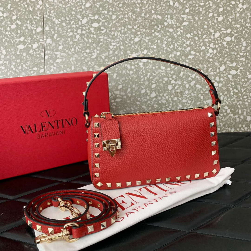Valentino 5W2B0J47VSF_0NO Small Rockstud Grainy Calfskin Crossbody Bag 0311