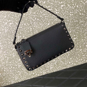 Valentino 5W2B0J47VSF_0NO Small Rockstud Grainy Calfskin Crossbody Bag 0311 - Pink - View 19
