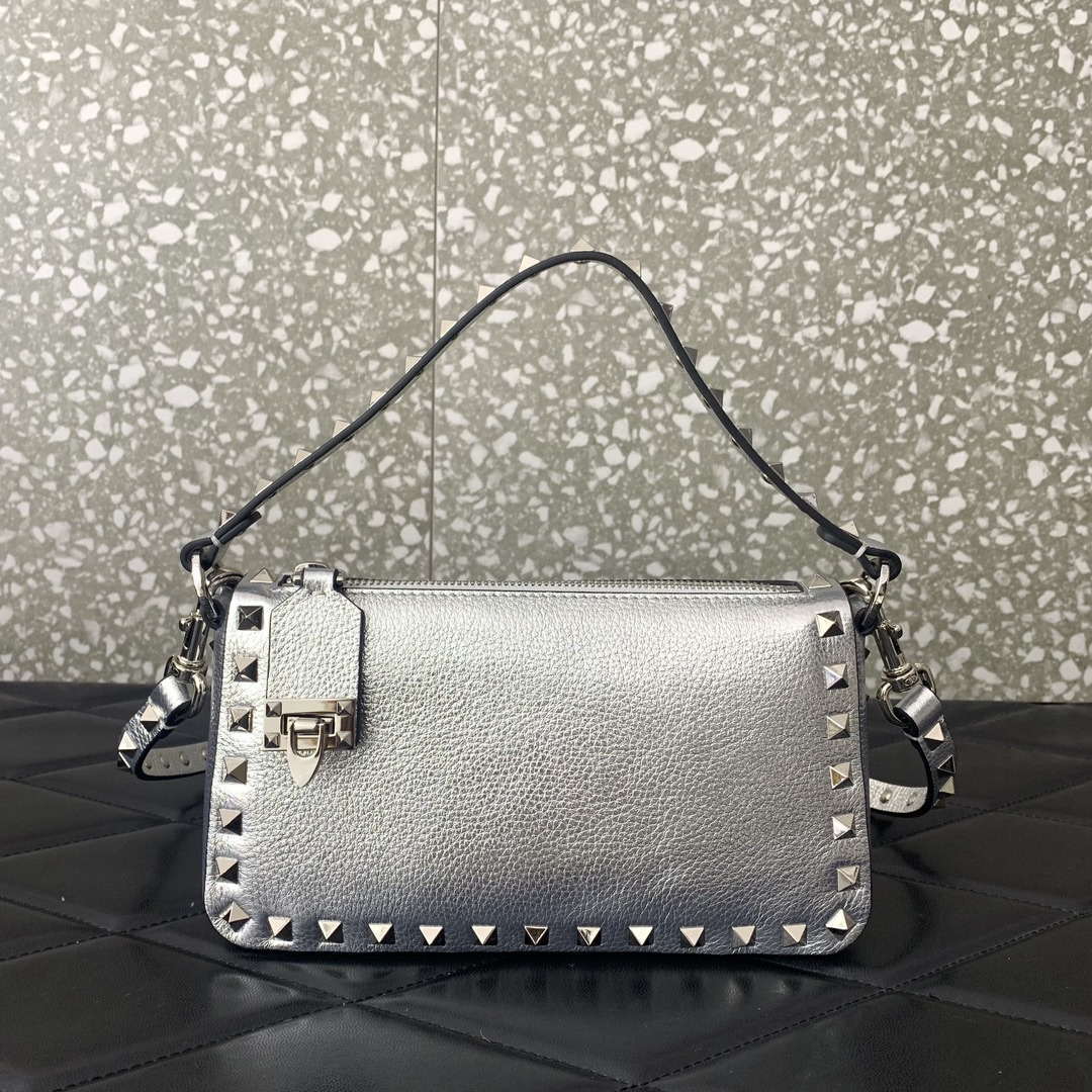 Valentino 5W2B0J47VSF_0NO Small Rockstud Grainy Calfskin Crossbody Bag 0311