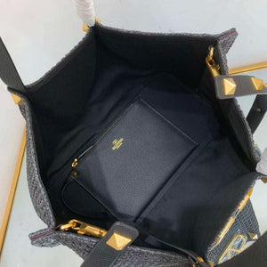 Valentino 5W2B0K39YCE Medium Straw Summer Tote Bag Black - Default Title - View 4